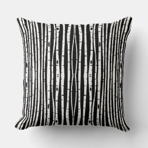 Cojín Decorativo Mono patrón de árbol blanco negro lindo
