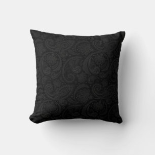 Cojín Decorativo Mono patrón de paisley negro lindo