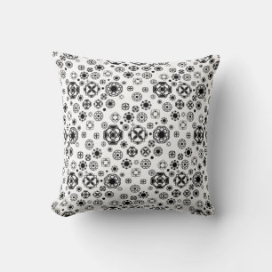 Cojín Decorativo Mono patrón decorativo arabesco blanco negro lindo
