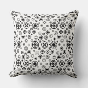 Cojín Decorativo Mono patrón decorativo arabesco blanco negro lindo