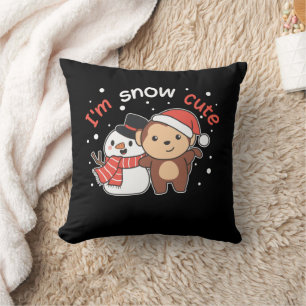 Cojín Decorativo Mono Que Te Amo Nieve Mucho Pun De Snowman