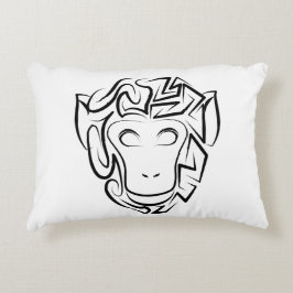 Cojín Decorativo Mono tribal blanco y negro