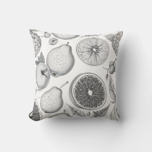 Cojín Decorativo Monochrome Fruit Pattern with Botanical Elements
