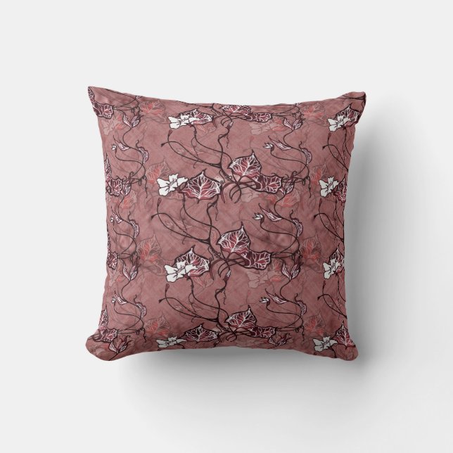 Cojín Decorativo “Monochrome Ginkgo Grace Throw Pillow” 🌿✨ (Anverso)