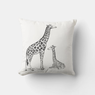Cojín Decorativo Monocromática Giraffe Square Pillow - Elegante y M