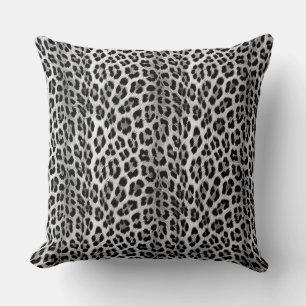 Cojín Decorativo Monocromo blanco y negro, patrón leopardo