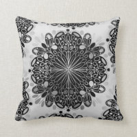 Monocromo Boho Plata Gris Negro Mandalas