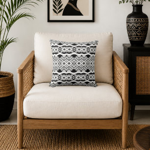 Cojín Decorativo Monocromo Tribal