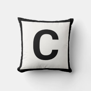 Cojín Decorativo MONOGRAM BLANCO NEGRO DOUBLESIDADO Cushion Pillow