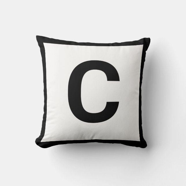 Cojín Decorativo MONOGRAM BLANCO NEGRO DOUBLESIDADO Cushion Pillow (Anverso)