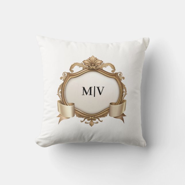 Cojín Decorativo Monogram Crest Personalized  (Anverso)