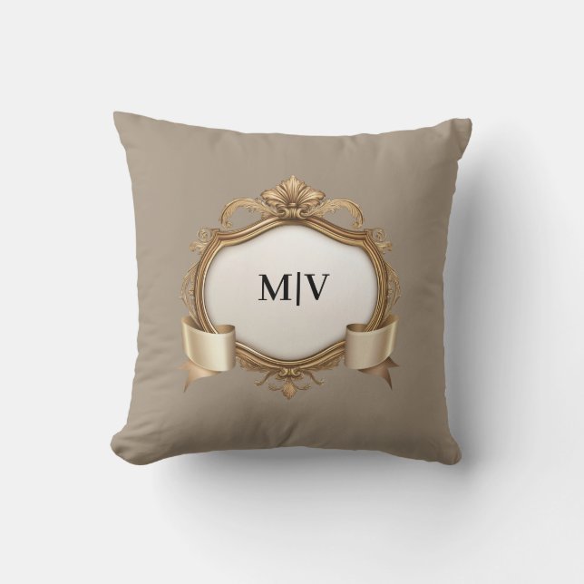 Cojín Decorativo Monogram Crest Personalized  (Anverso)