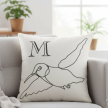 Monogram Hummingbird Line Art