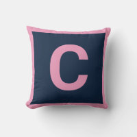 MONOGRAM NAVY PINK DOUBLESIDED Cushion Pillow