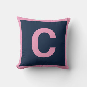 Cojín Decorativo MONOGRAM NAVY PINK DOUBLESIDED Cushion Pillow