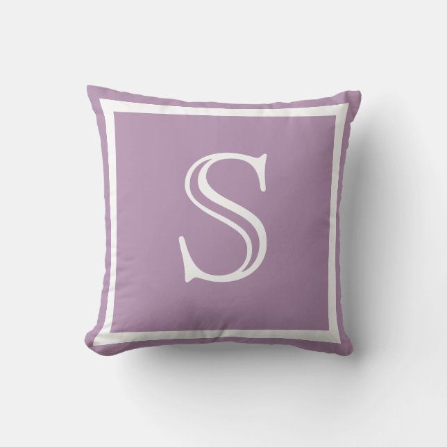 Cojín Decorativo MONOGRAM Sólida Purple suave lavanda sencilla almo (Anverso)