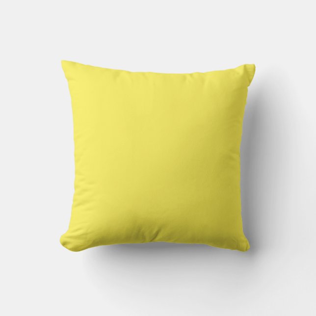 Cojín Decorativo MONOGRAM sólido amarillo personalizado (Anverso)