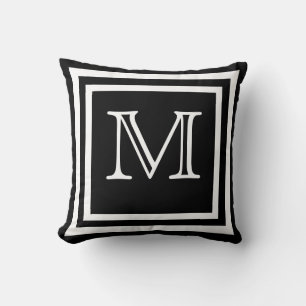 Cojín Decorativo MONOGRAM Sólido negro claro moderno