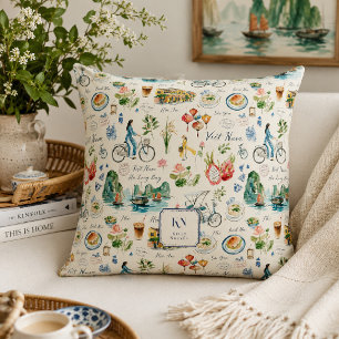 Cojín Decorativo Monograma acuarela de Vietnam