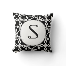 Monograma Art Deco Moderno Negro Y Blanco