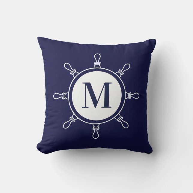 Cojín Decorativo Monograma azul (Anverso)
