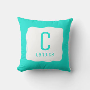 Cojín Decorativo Monograma azul claro