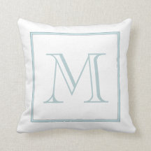 Monograma azul para bebé blanco