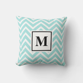 Cojín Decorativo Monograma azul y blanco