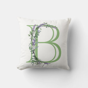 Cojín Decorativo Monograma B Lavender Eucalipto