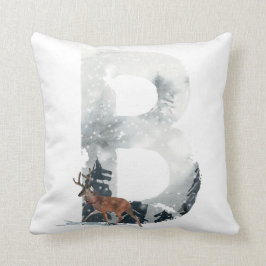 Cojín Decorativo Monograma "B" para animales de la madera