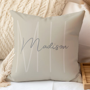 Cojín Decorativo Monograma beige minimalista moderno