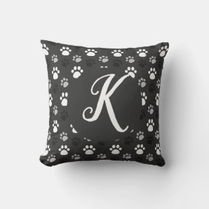 Cojín decorativo Monograma Black Dog Paws
