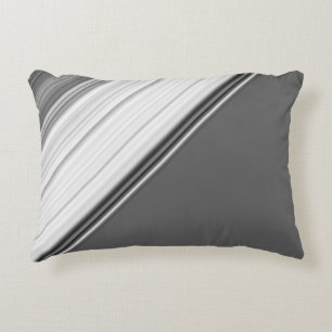 Cojín Decorativo Monograma Blanco Moderno sobre Gris