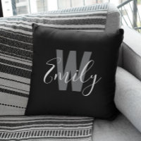 Monograma blanco negro moderno