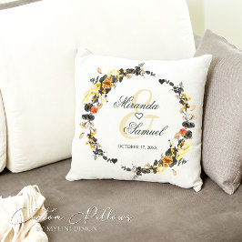 Cojín decorativo Monograma Boda Golden Noir de luj
