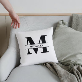 Cojín Decorativo Monograma Boda inicial de apellido personalizado