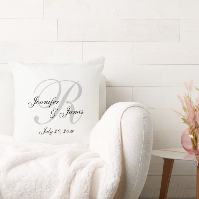 Cojín Decorativo Monograma Boda Keepsake Pillow (Subido por el creador)