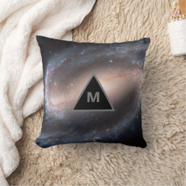 Cojín Decorativo Monograma Celestial Plata Inicial Minimalista