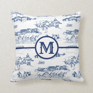 Cojín Decorativo Monograma Chattanooga Azul
