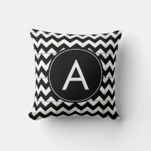 Monograma Chevron Moderno Blanco y Negro