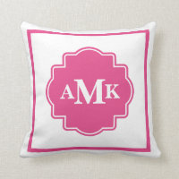 Monograma clásico rosa oscuro y blanco