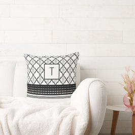 Cojín Decorativo Monograma con estampado negro y blanco