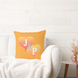 Cojín Decorativo Monograma Corazón atardecer Pillow Cantaloupe