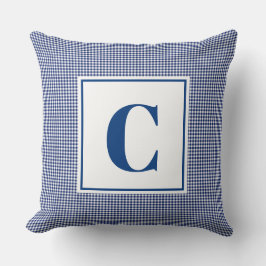 Cojín Decorativo Monograma Cushion - Nursery Blue Checks