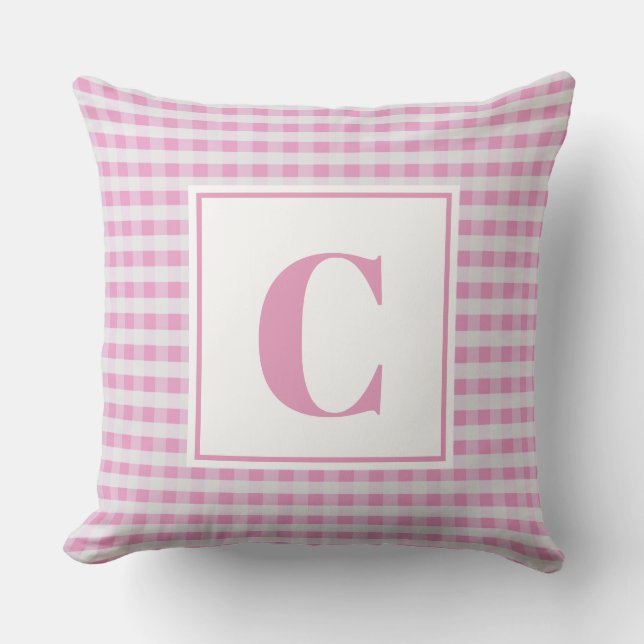 Cojín Decorativo Monograma Cushion - Rosa de la guardería (Anverso)