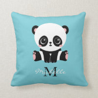 Monograma Cute Panda Goma de burbuja personalizada