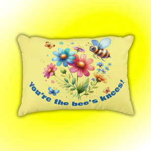 Cojín Decorativo Monograma de acuarela floral Las rodillas de la ab