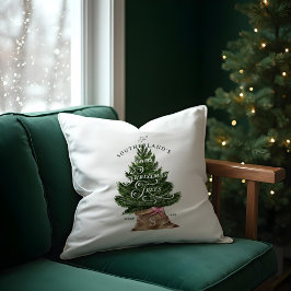 Cojín Decorativo Monograma de árbol fresco de granja de vintage con