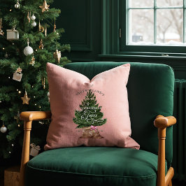 Cojín Decorativo Monograma de árbol fresco de granja de vintage con