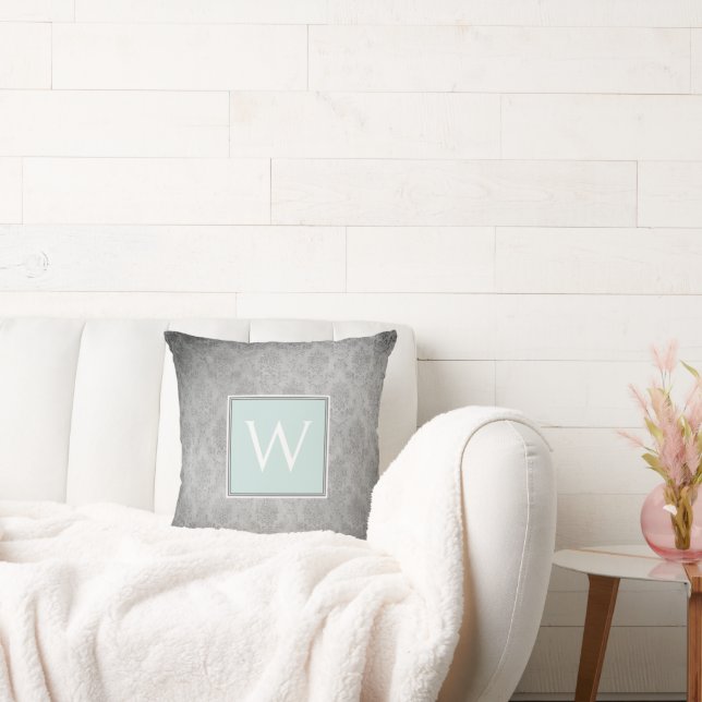 Cojín decorativo Monograma de Damasco de Mint Vint (Sofá)